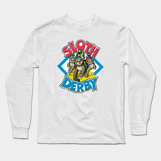 sloth derby, funny sloths Long Sleeve T-Shirt by Kerrycartoons